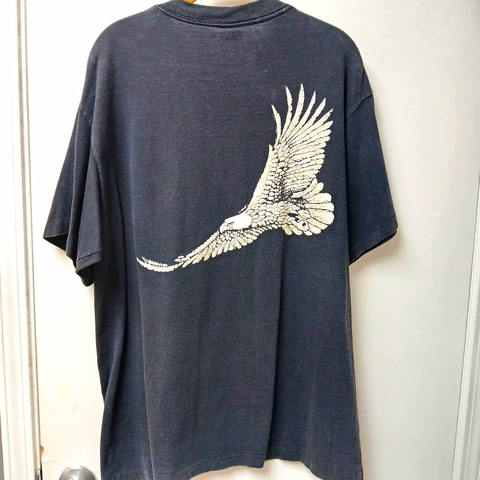 VTG 90s Winston Cigarettes Soaring Eagle Black Pocket T Shirt Single Stitch XL VTG 90s Winston Cigarettes Soaring Eagle Black Pocket T Shirt Single Stitch XL