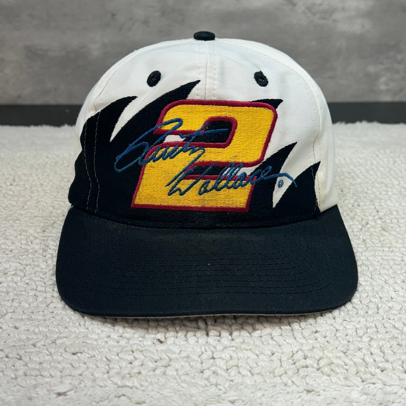 Vintage Nascar Rusty Wallace Sharktooth Snapback Hat OSFA Miller Lite Racing Vintage Nascar Rusty Wallace Sharktooth Snapback Hat OSFA Miller Lite Racing