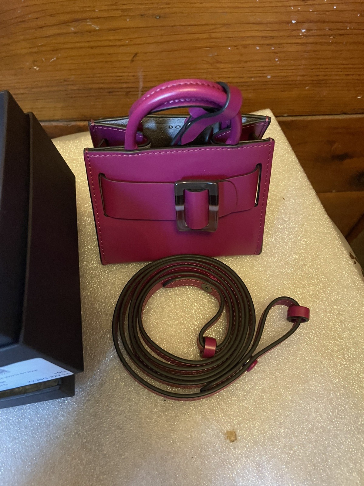 BOYY Women’s purple Leather Bobby Crossbody Purse Bag W/Dust Bag Top Handle