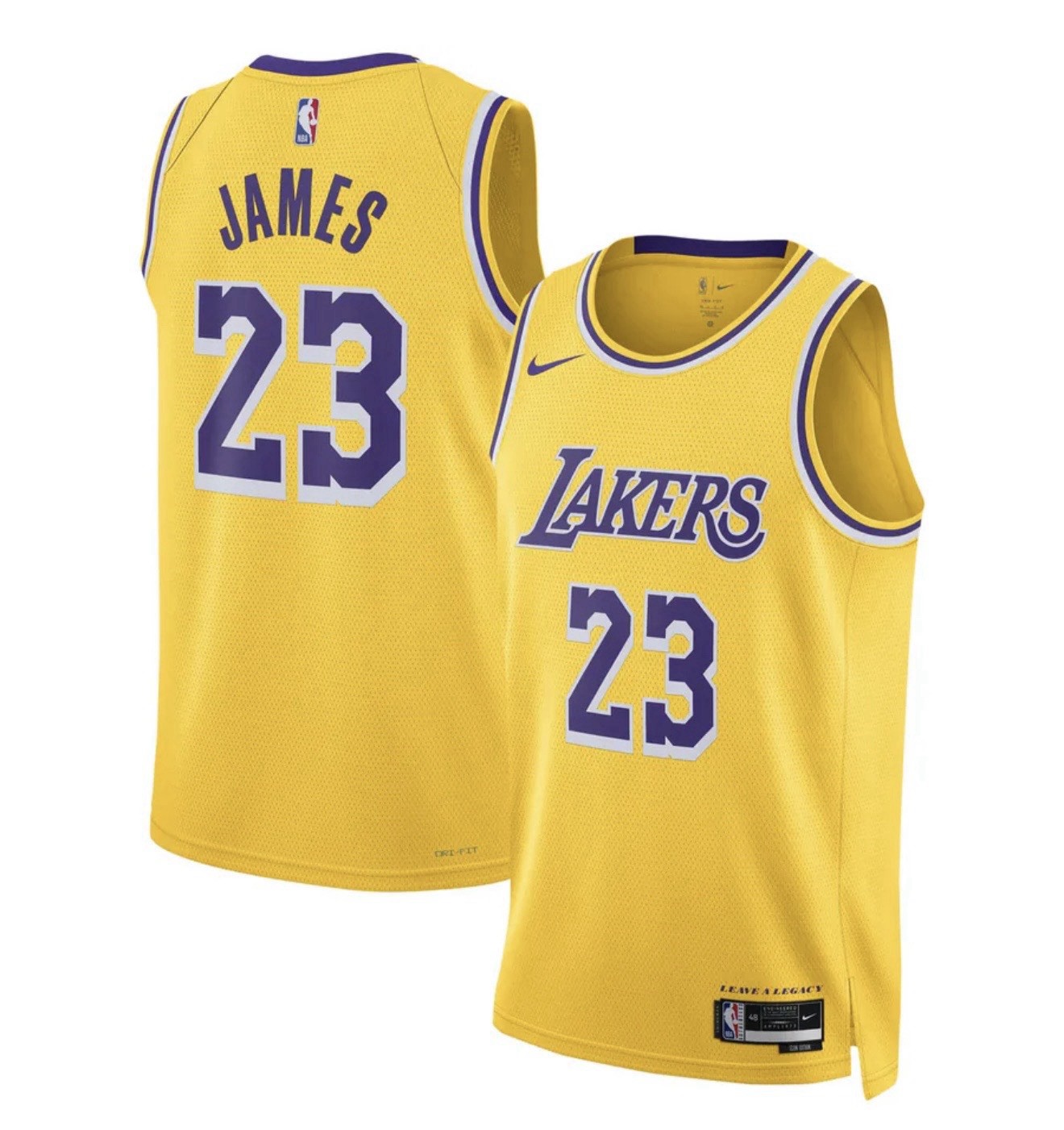 Nike LeBron James Los Angeles Lakers Men’s Swingman Jersey Icon Edition Gold, L