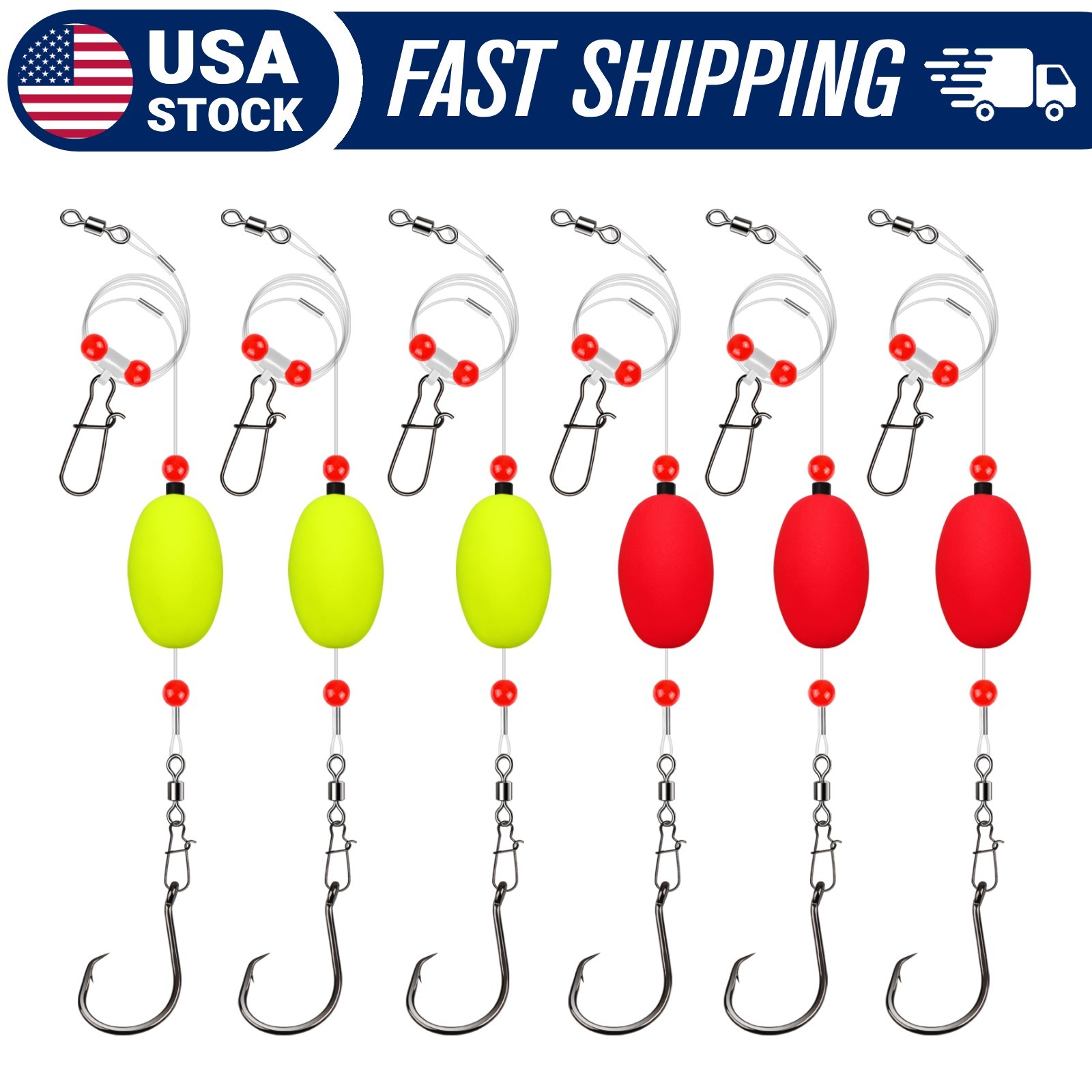 Dovesun Fish Finder Rig - 90LB Surf Fishing Tackle with 5/0 Circle Hooks 6PCS Dovesun Fish Finder Rig - 90LB Surf Fishing Tackle with 5/0 Circle Hooks 6PCS