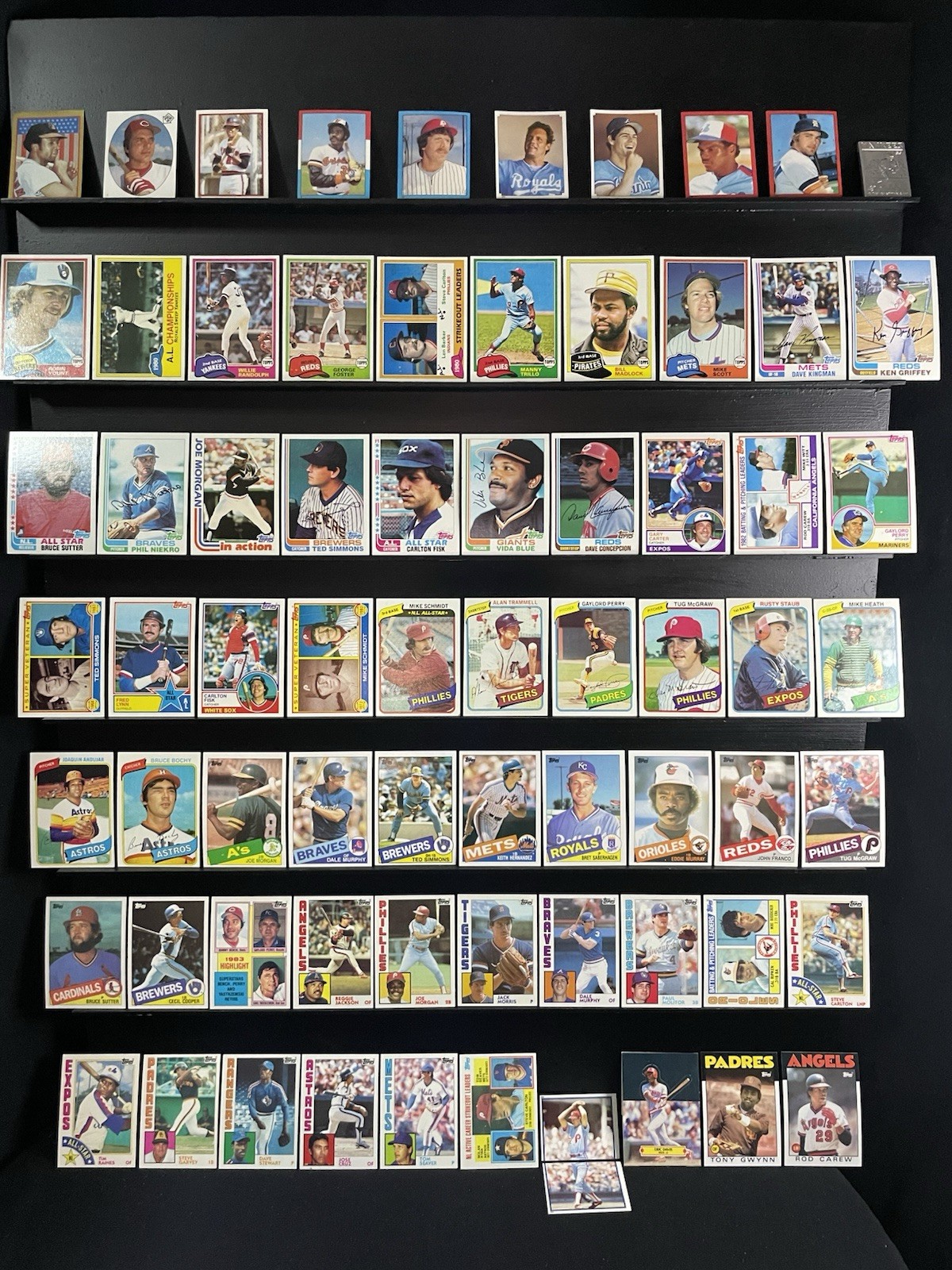 Vintage Topps Baseball 70-Card Lot Early 1980s HOF’s Stars Rookies NRMT+
