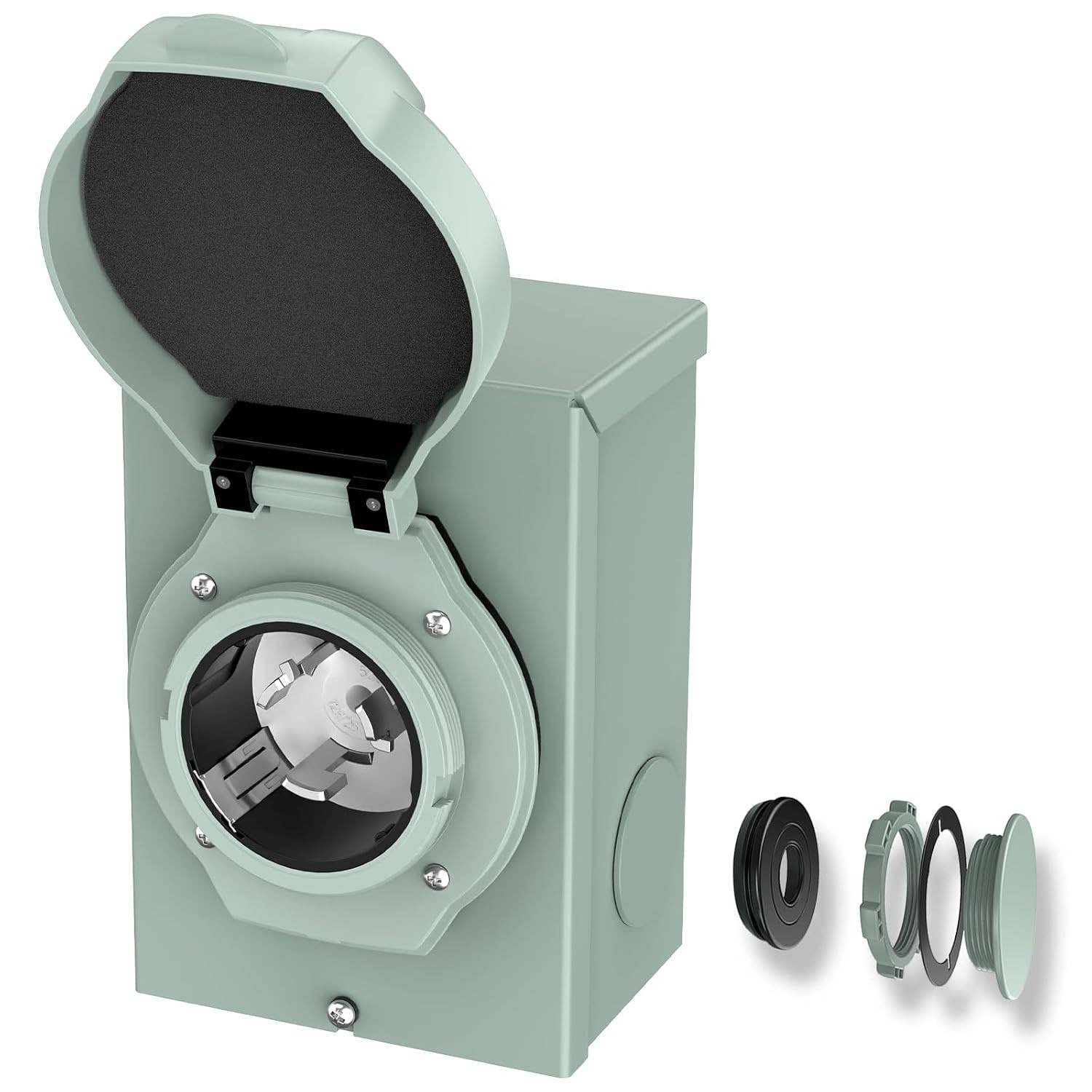 50 Amp Generator Inlet Box Outdoor NEMA SS2-50P CS6375 Power Inlet Box Male Rece
