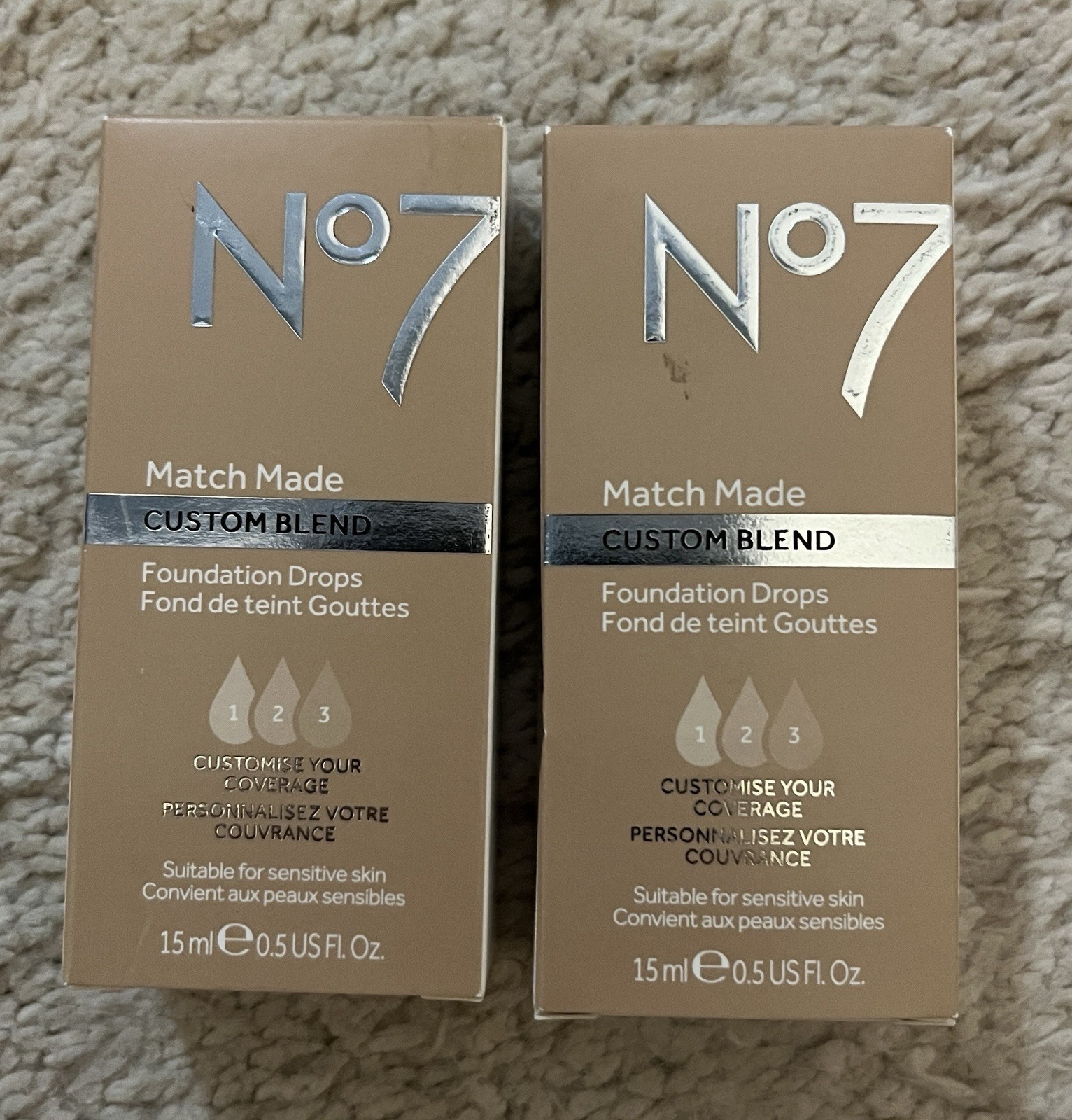 Pack of 2 - No7 Match Made Custom Blend Foundation Drops- Calico 0.5 fl Oz