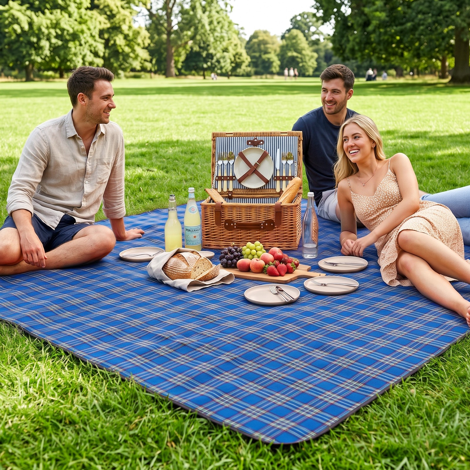 Waterproof Beach Mat Portable Camping Mat Outdoor Picnic Blanket Blue Red US