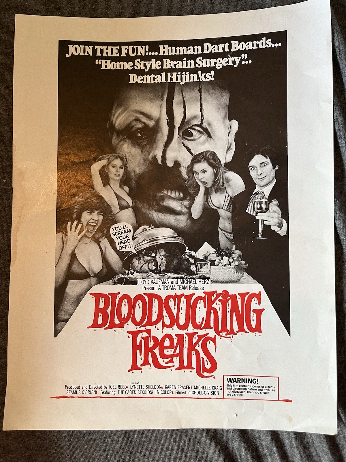 Blood Sucking Freaks 1995 Troma Poster Cult Classic Exploitation Horror Movie Blood Sucking Freaks 1995 Troma Poster Cult Classic Exploitation Horror Movie