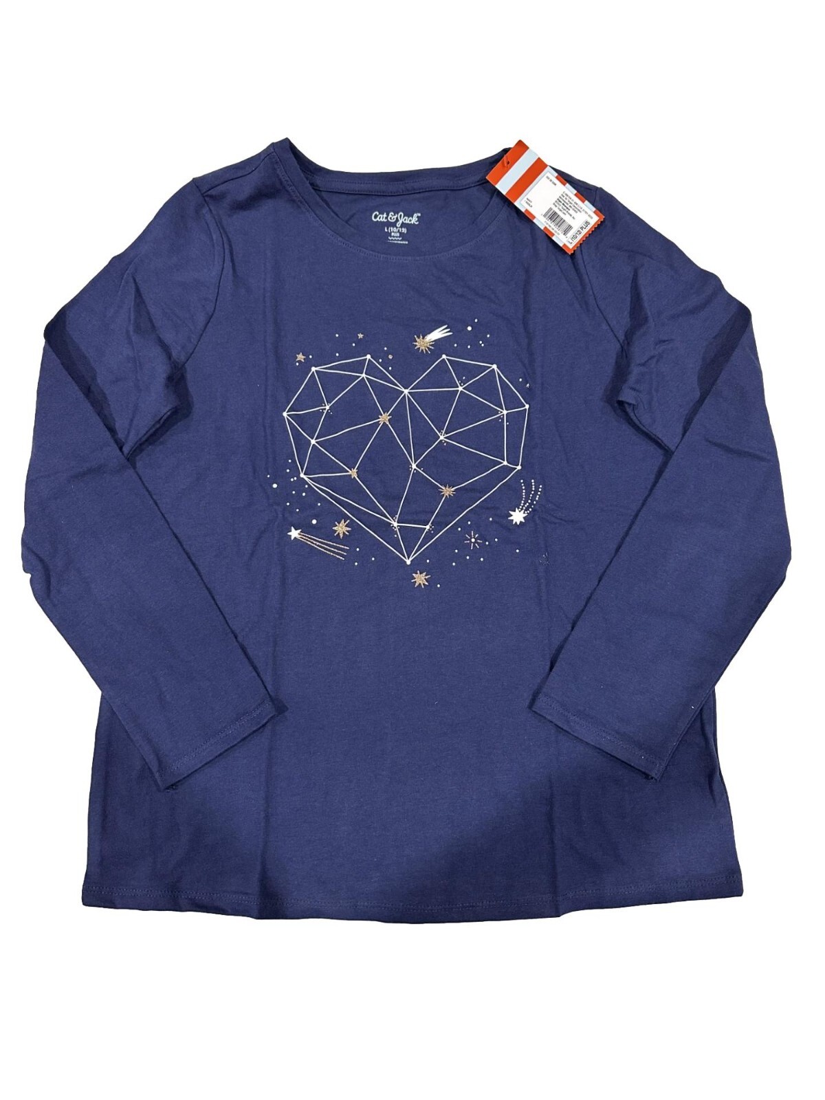 Girls\' Long Sleeve Constellation Heart Graphic T-Shirt - Cat & Jack Navy  XXL
