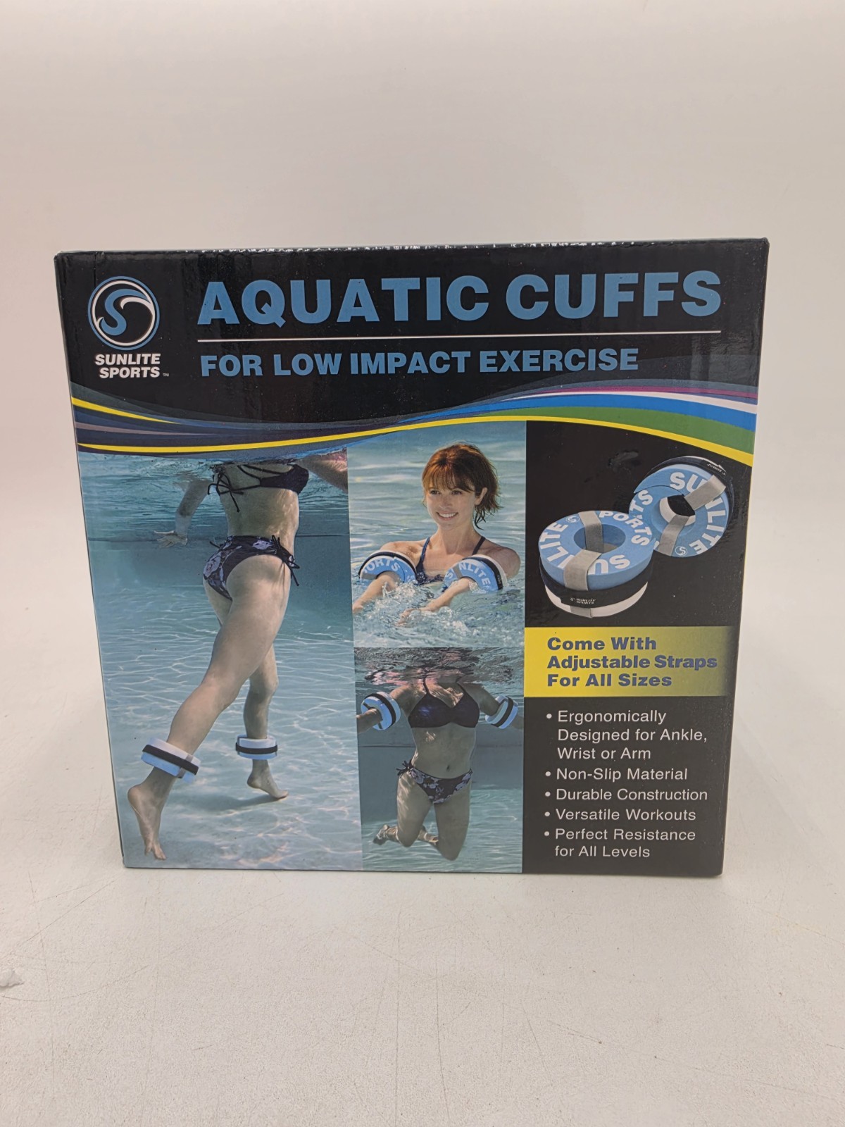 New Sunlite Sports Low Impact Water Exercise Foam Cuffs Set Pool Work Out New Sunlite Sports Low Impact Water Exercise Foam Cuffs Set Pool Work Out