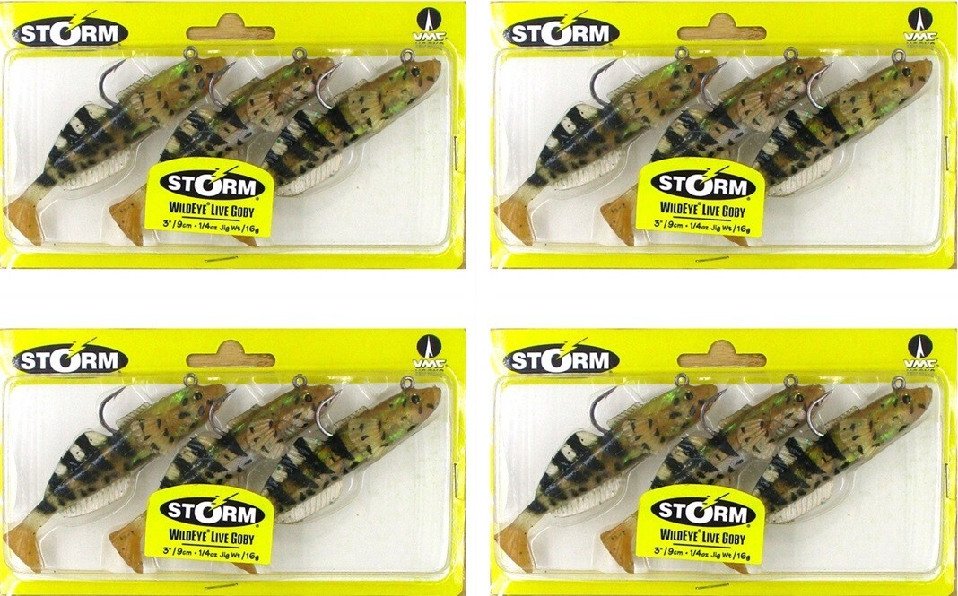 (4) Packs Of 3 Storm Wildeye 1/4 Oz Live Goby 3\