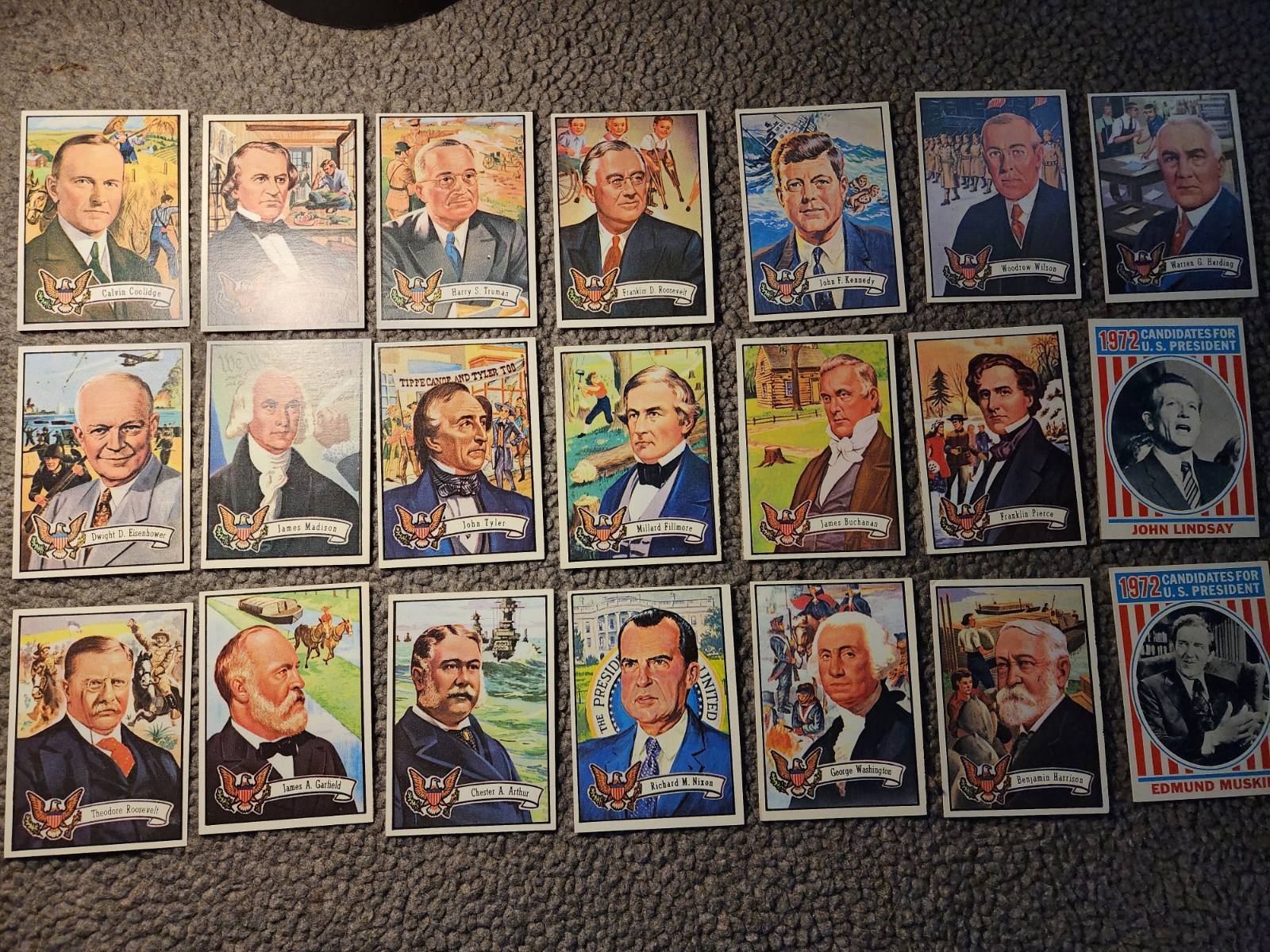 U.S. Presidents 1972 Topps Trading Card Lot of 21 - NM-MT++ WOW U.S. Presidents 1972 Topps Trading Card Lot of 21 - NM-MT++ WOW