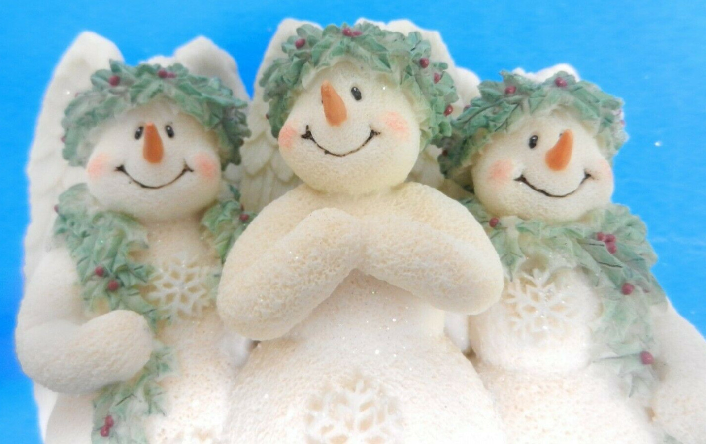 VTG Ganz Three Snowmen Angels Resin Figurine #EX4493 4 inches Tall