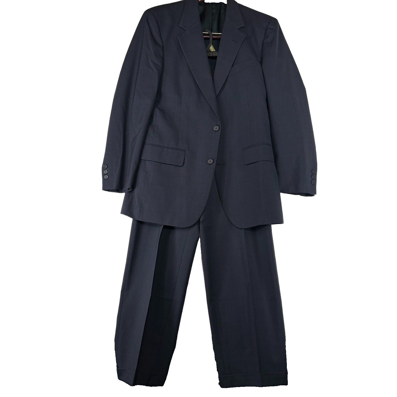 Vintage Brooks Brothers Suit Mens 38R Blue Glen Plaid 2 Piece USA Pants 32 Waist