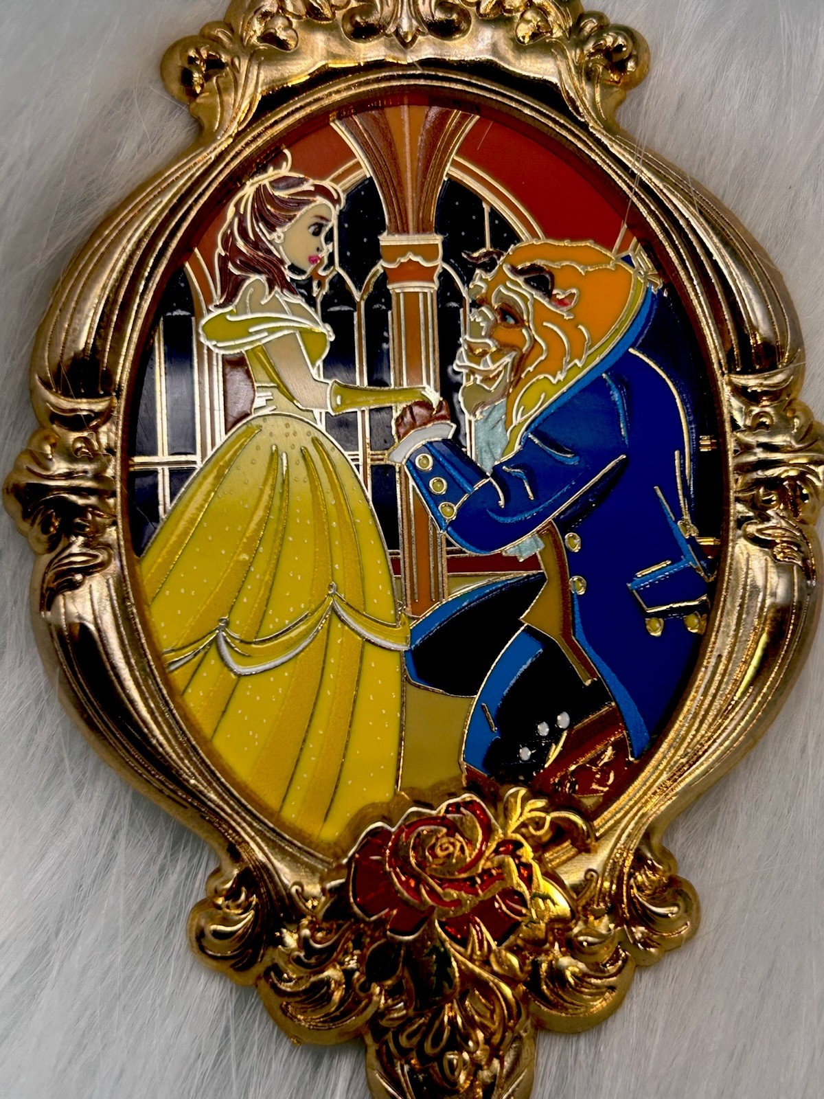 Fantasy pin /BATB/Belle/Yellow dress/Beast/Ballroom scene/Mirror pin Fantasy pin /BATB/Belle/Yellow dress/Beast/Ballroom scene/Mirror pin