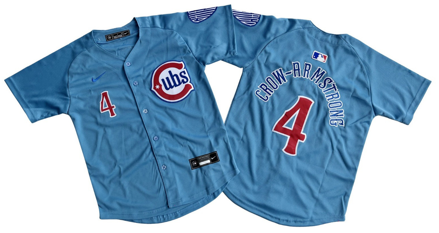 ​​Tariffs​ Free YOUTH'S Cubs #4 Pete Crow-Armstrong Light Blue Cool Base Jersey