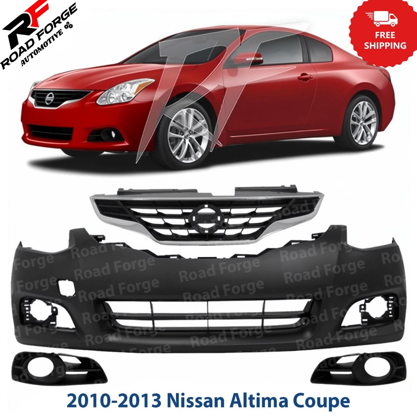 Front Bumper Cover & Grille Assembly Kit For 2010-2013 Nissan Altima Coupe