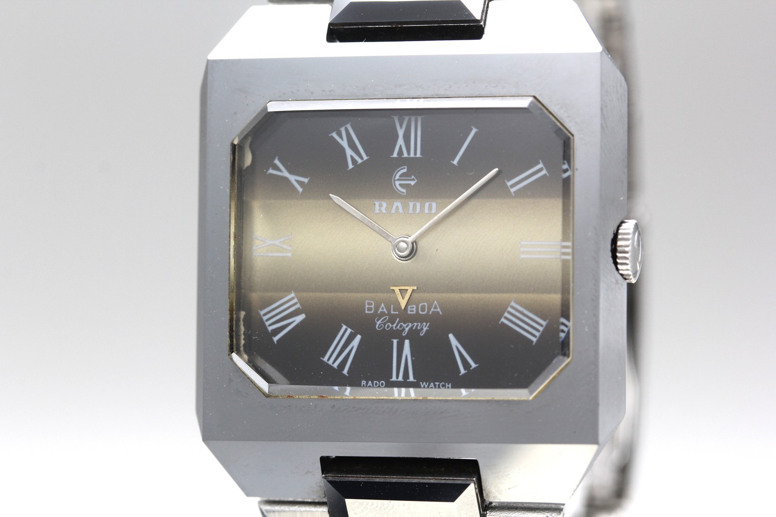 Vintage [Exc+5] RADO Balboa Cologny Square Roman Brown Dial Hand Winding Men\'s