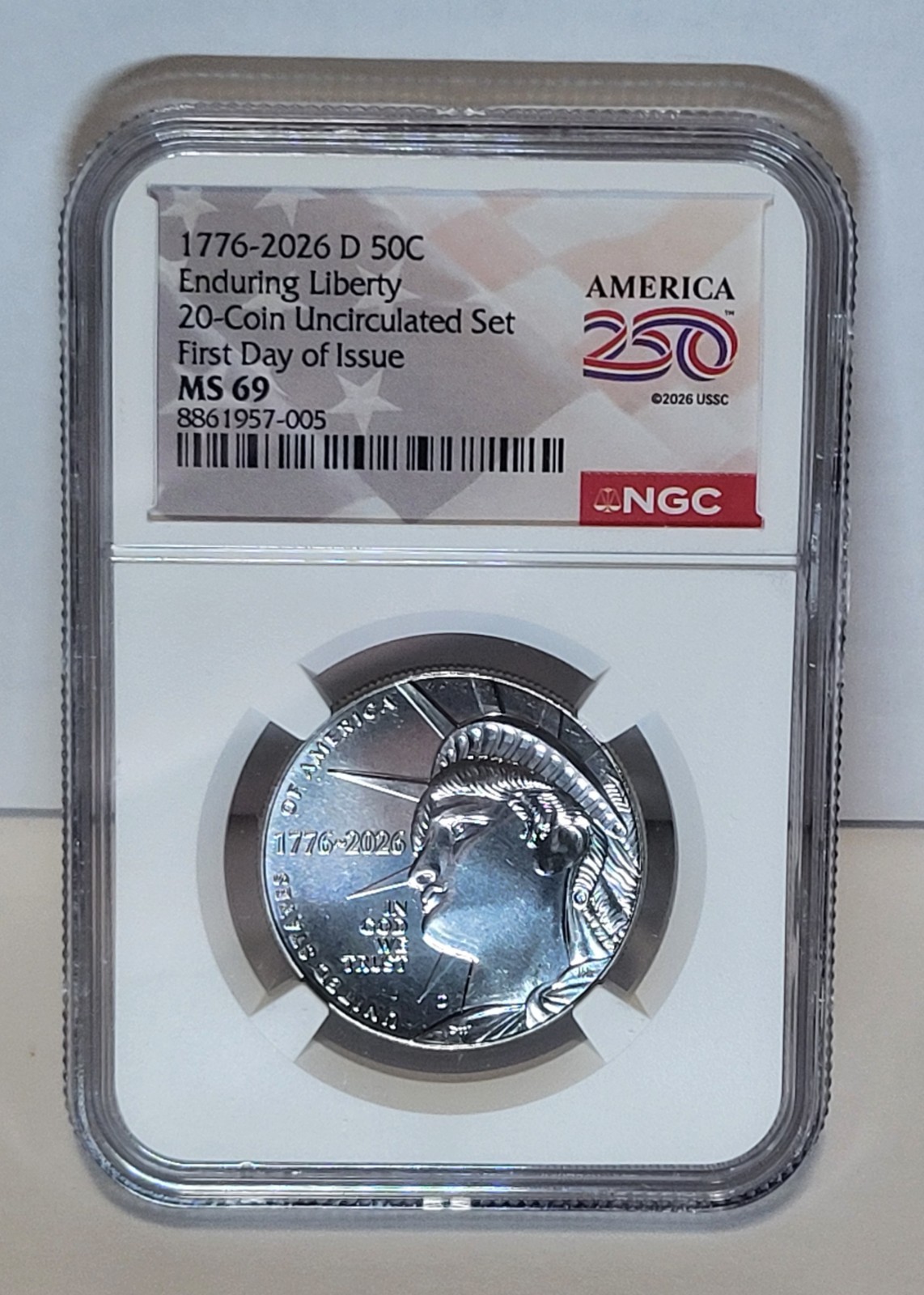 🔥1776 2026 D Enduring Liberty Half Dollar 50c NGC “TOP POP” MS69 First Day FDOI 🔥1776 2026 D Enduring Liberty Half Dollar 50c NGC “TOP POP” MS69 First Day FDOI