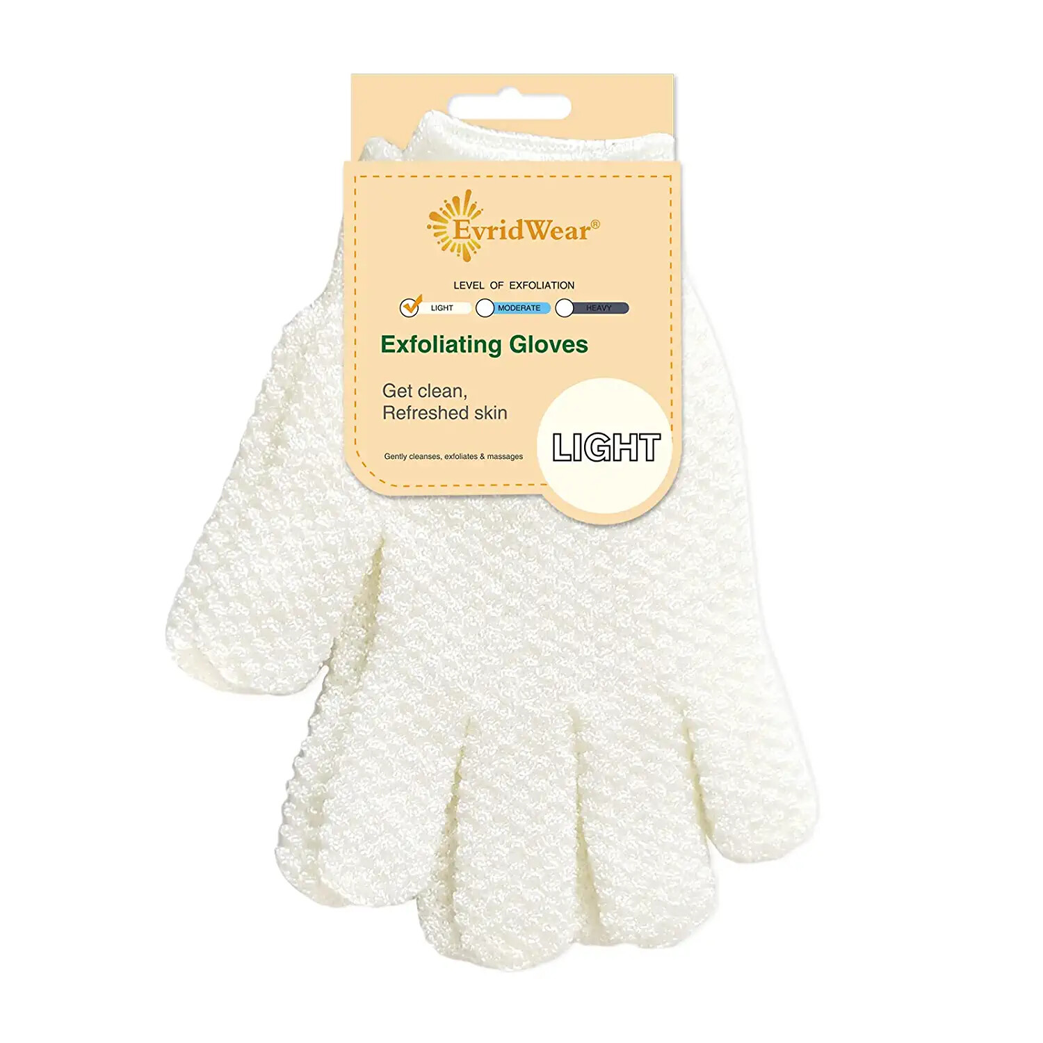 EvridWear Unisex Hygiene Exfoliating Hydro Body Scrub Bath Gloves 3 Levels 