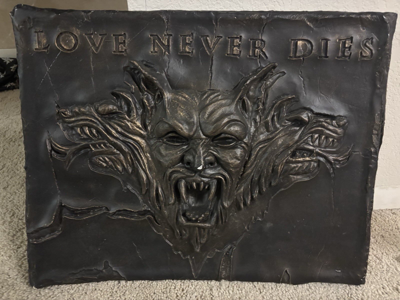 “Love Never Does” Dracula wall art. Rare. 24x18.5. Fast Shipping “Love Never Does” Dracula wall art. Rare. 24x18.5. Fast Shipping