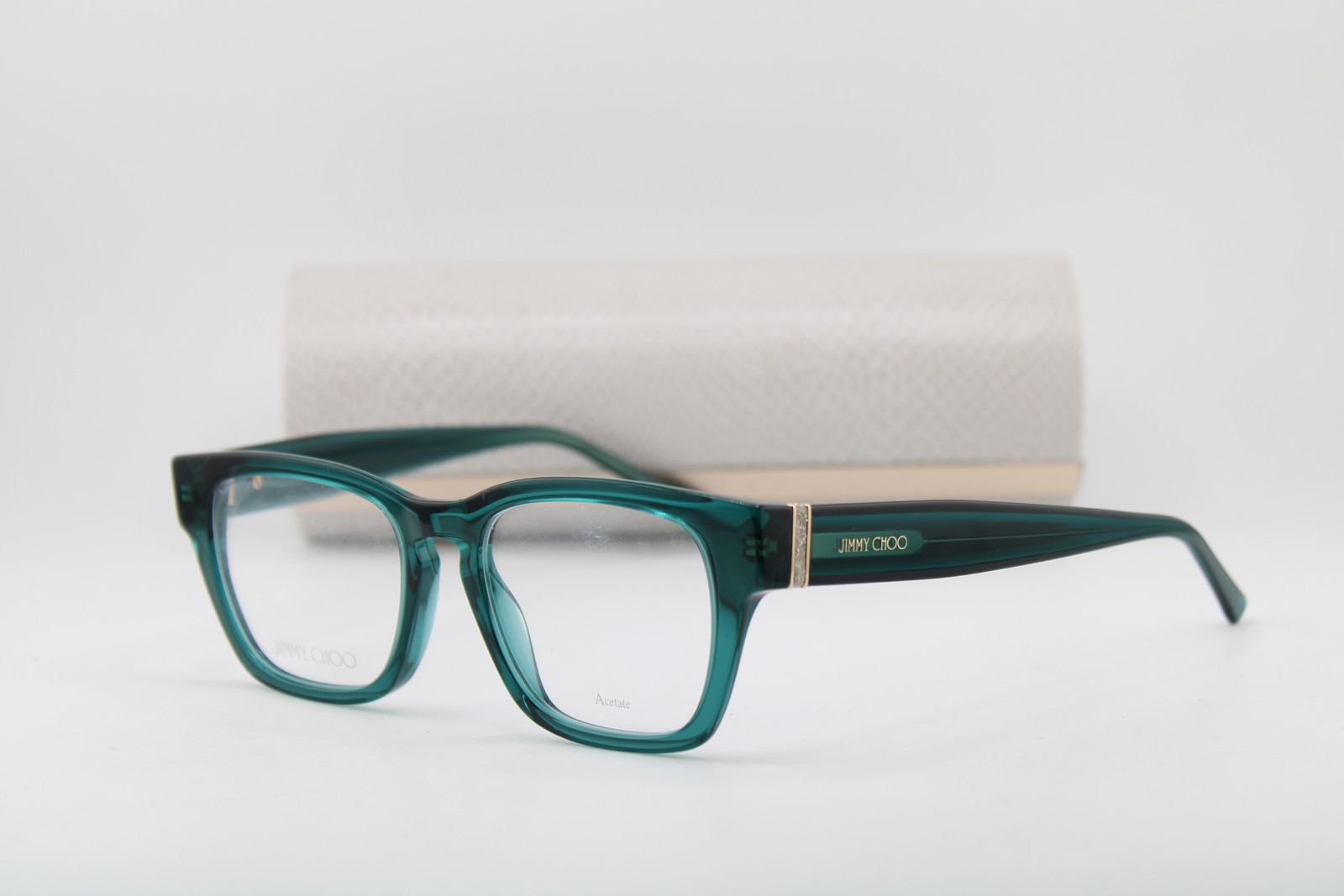 NEW JIMMY CHOO JC370 1ED CLEAR GREEN GOLD CRYSTALS AUTHENTIC EYEGLASSES 49-18 NEW JIMMY CHOO JC370 1ED CLEAR GREEN GOLD CRYSTALS AUTHENTIC EYEGLASSES 49-18