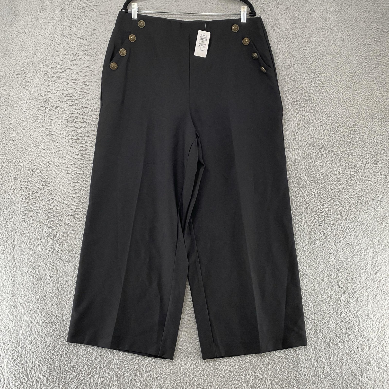 Torrid Wide Leg Pants Womens 1X Short Studio Sailor Anchor Buttons High Rise Torrid Wide Leg Pants Womens 1X Short Studio Sailor Anchor Buttons High Rise