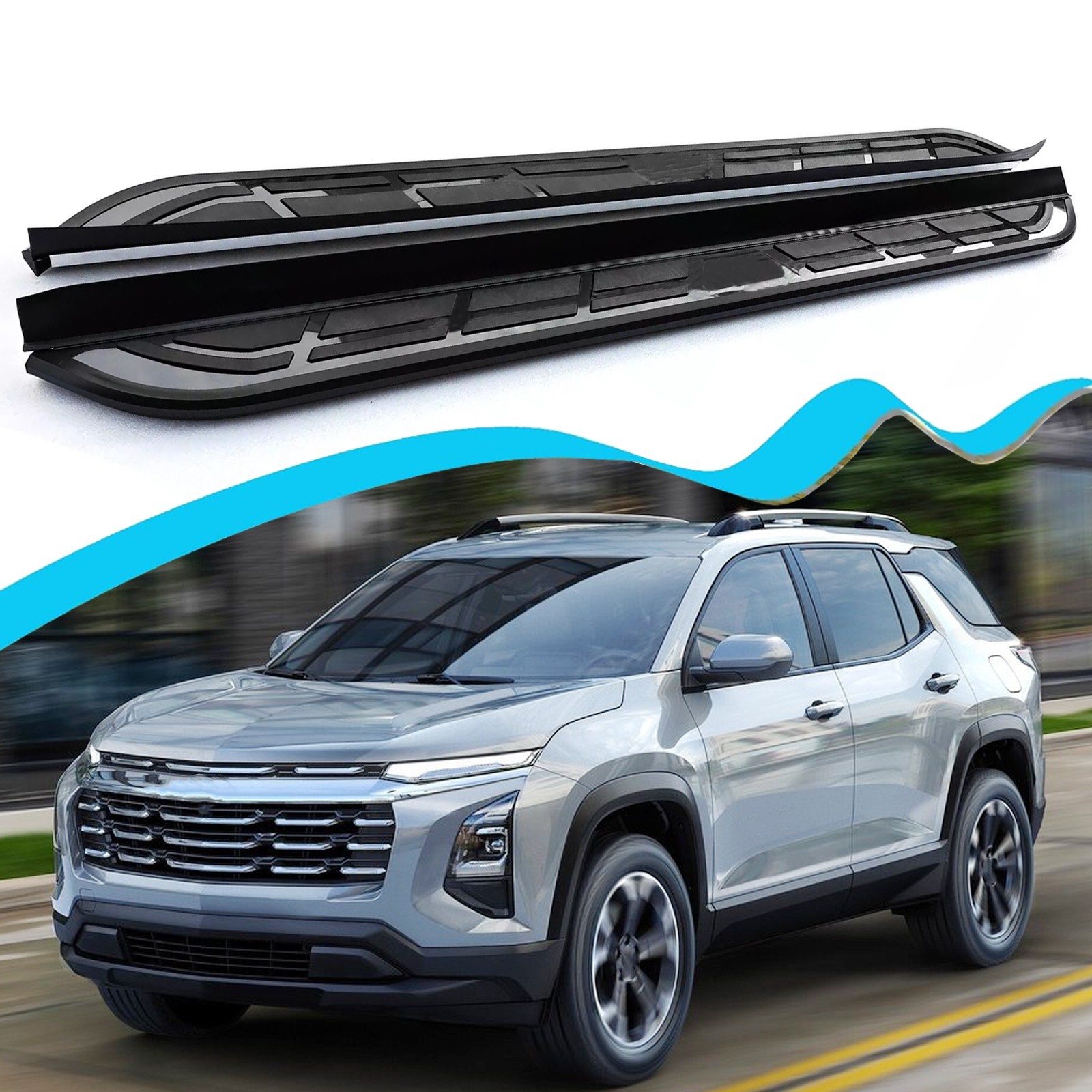 Alu Running Board Fits Chevrolet Equinox 2025 2026 27 Side Step Pedal Nerf Bars