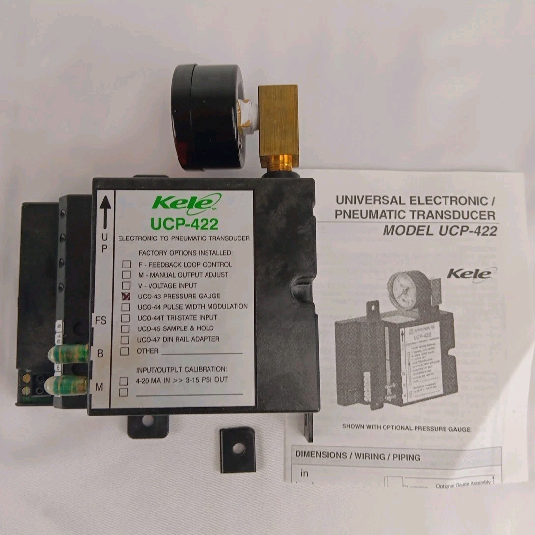 Kele UCP-422 Universal Pneumatic Transducer w/ Manual NEW READ