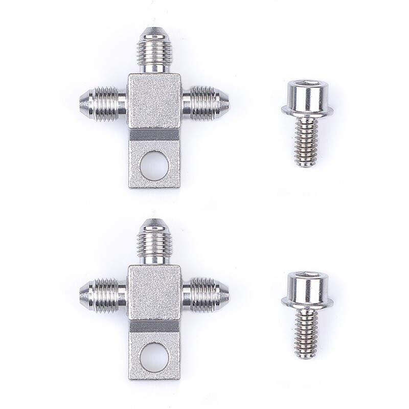 2Pcs AN-3 Male Brake Fittings JIC3 AN3 3-Way Tee Joint with Locating Nut 2Pcs AN-3 Male Brake Fittings JIC3 AN3 3-Way Tee Joint with Locating Nut