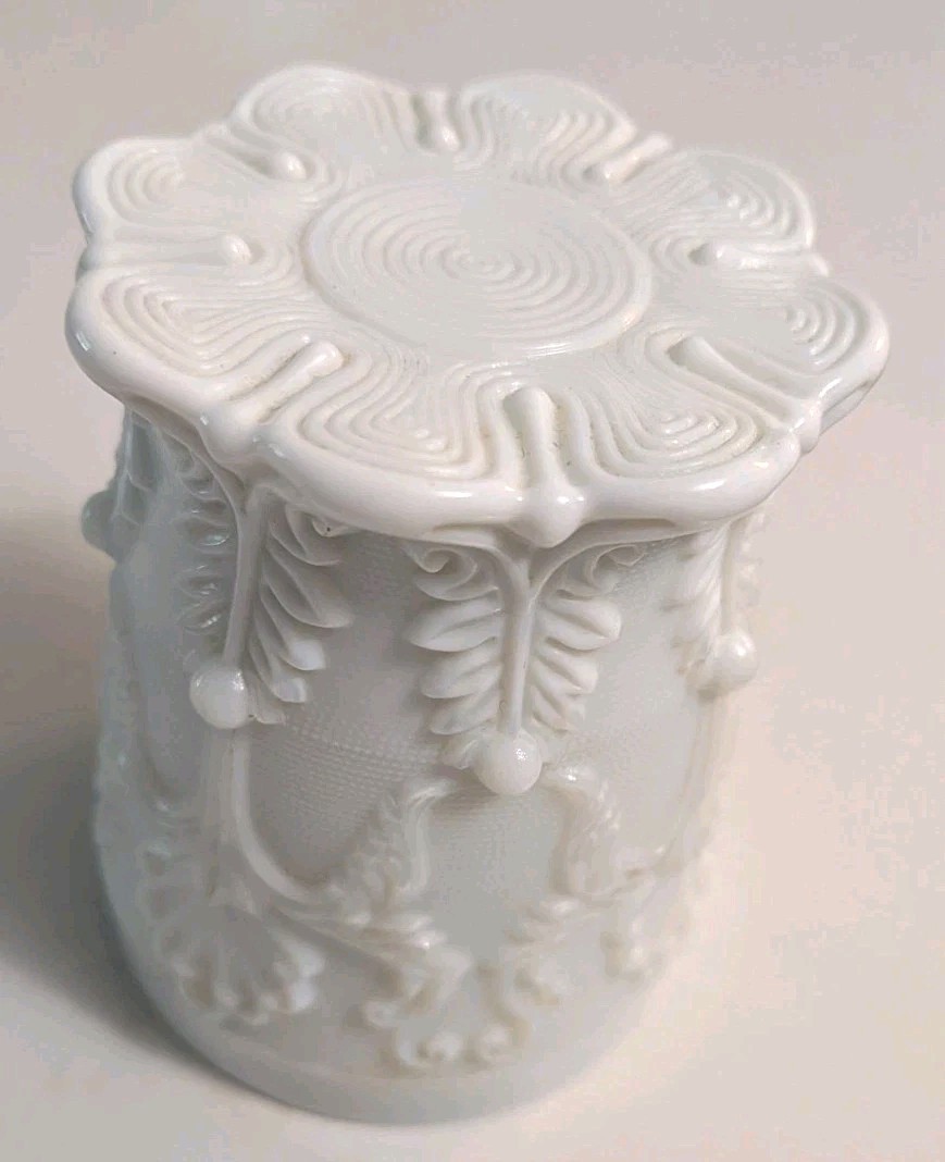 Antique PA EAPGS Challinor Scroll Rococo Floral Relief & Scroll Scalloped Cup 3\ Antique PA EAPGS Challinor Scroll Rococo Floral Relief & Scroll Scalloped Cup 3\