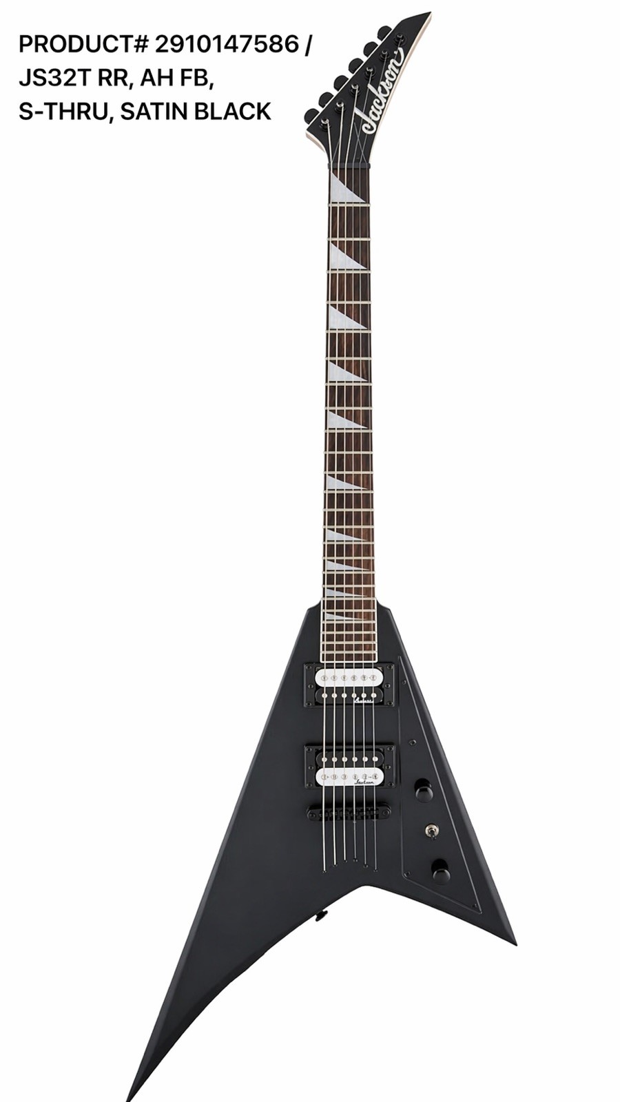 Jackson JS Series Rhoads JS32T Satin Black Electric Guitar NEW 2910147586