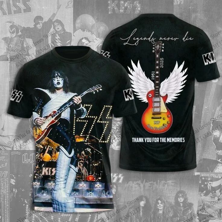 Rock Band Ace Frehley KISS Album 3D Print T-shirt Gift BL918 Rock Band Ace Frehley KISS Album 3D Print T-shirt Gift BL918