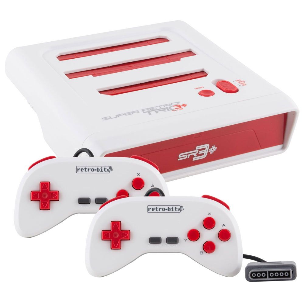 Retro-Bit Super RetroTRIO Plus 3 in 1 System Gaming Console for NES, SNES Games
