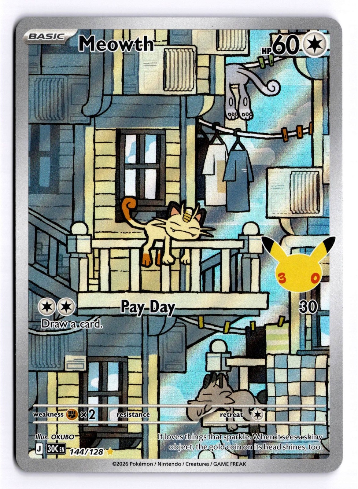 Meowth Holofoil [30C - 144/128]