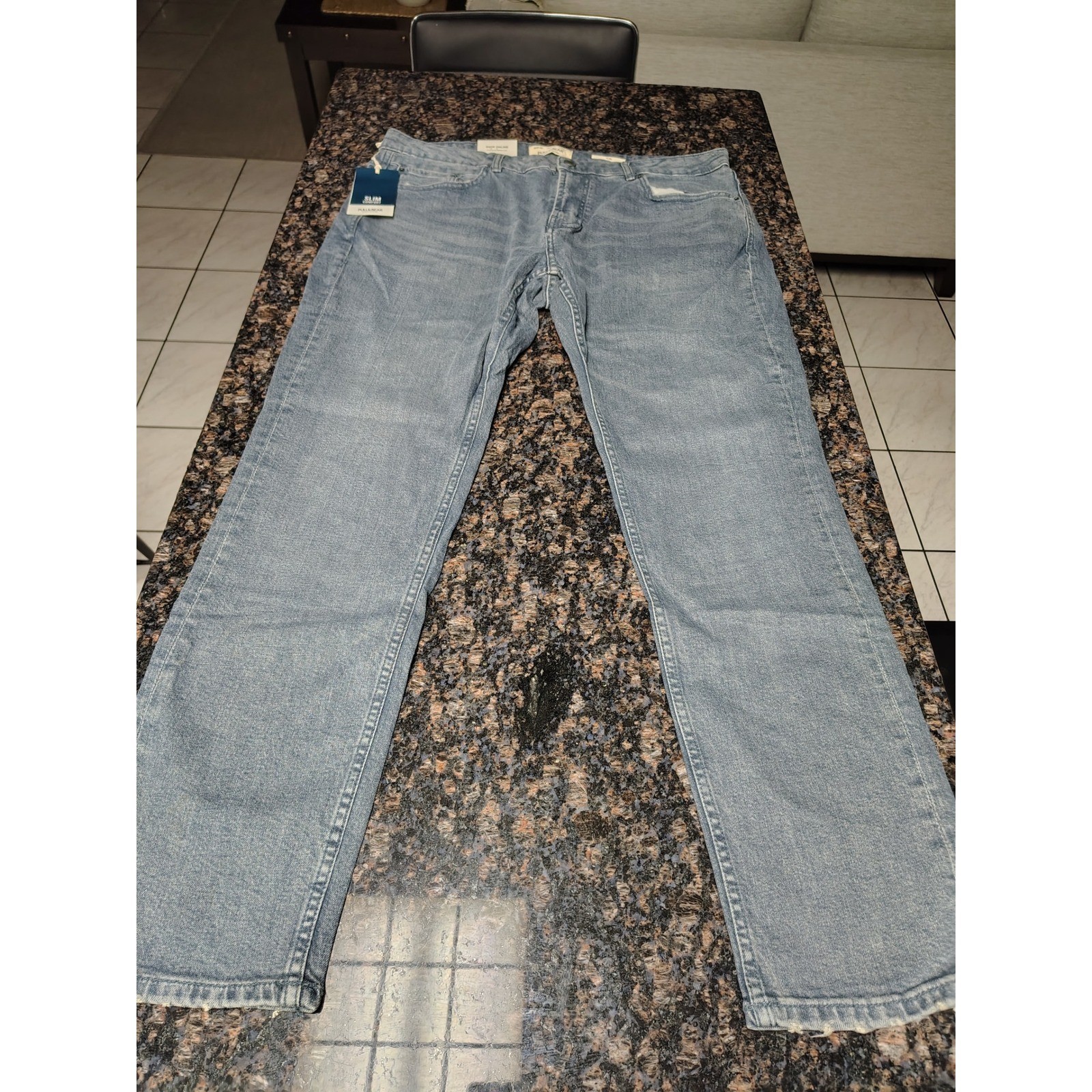 Pull&Bear Slim Comfort Light Wash Blue Denim Jeans Mens Size USA 40 NEW Pull&Bear Slim Comfort Light Wash Blue Denim Jeans Mens Size USA 40 NEW