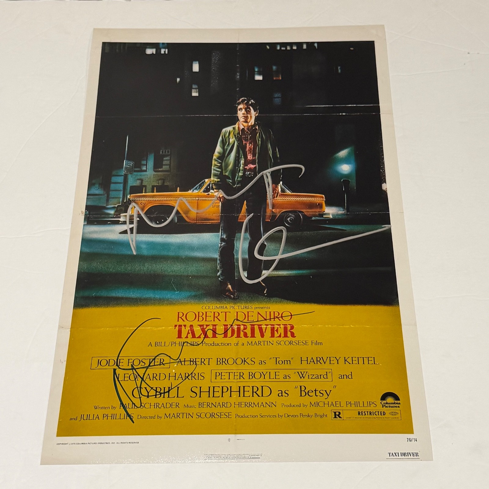 Martin Scorsese & Robert De Niro Autographed Taxi Driver 11x17 Photo A Martin Scorsese & Robert De Niro Autographed Taxi Driver 11x17 Photo A