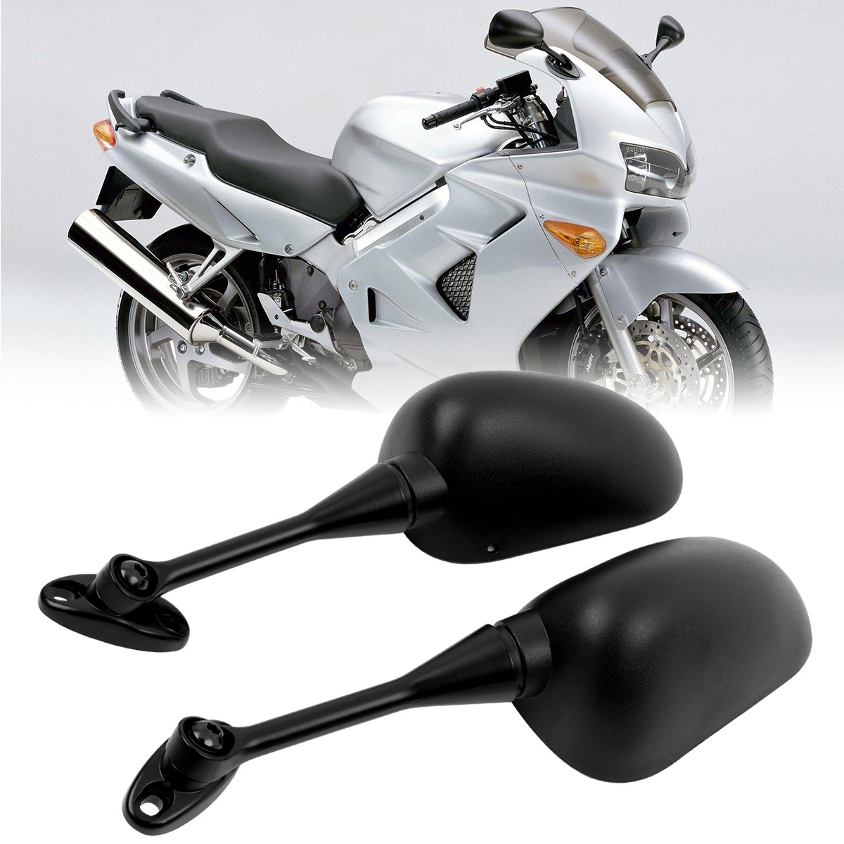 2x Motorcycle Rearview Mirrors For Honda VFR 800 VFR800 V-TEC 2002-2008 VFR800Fi