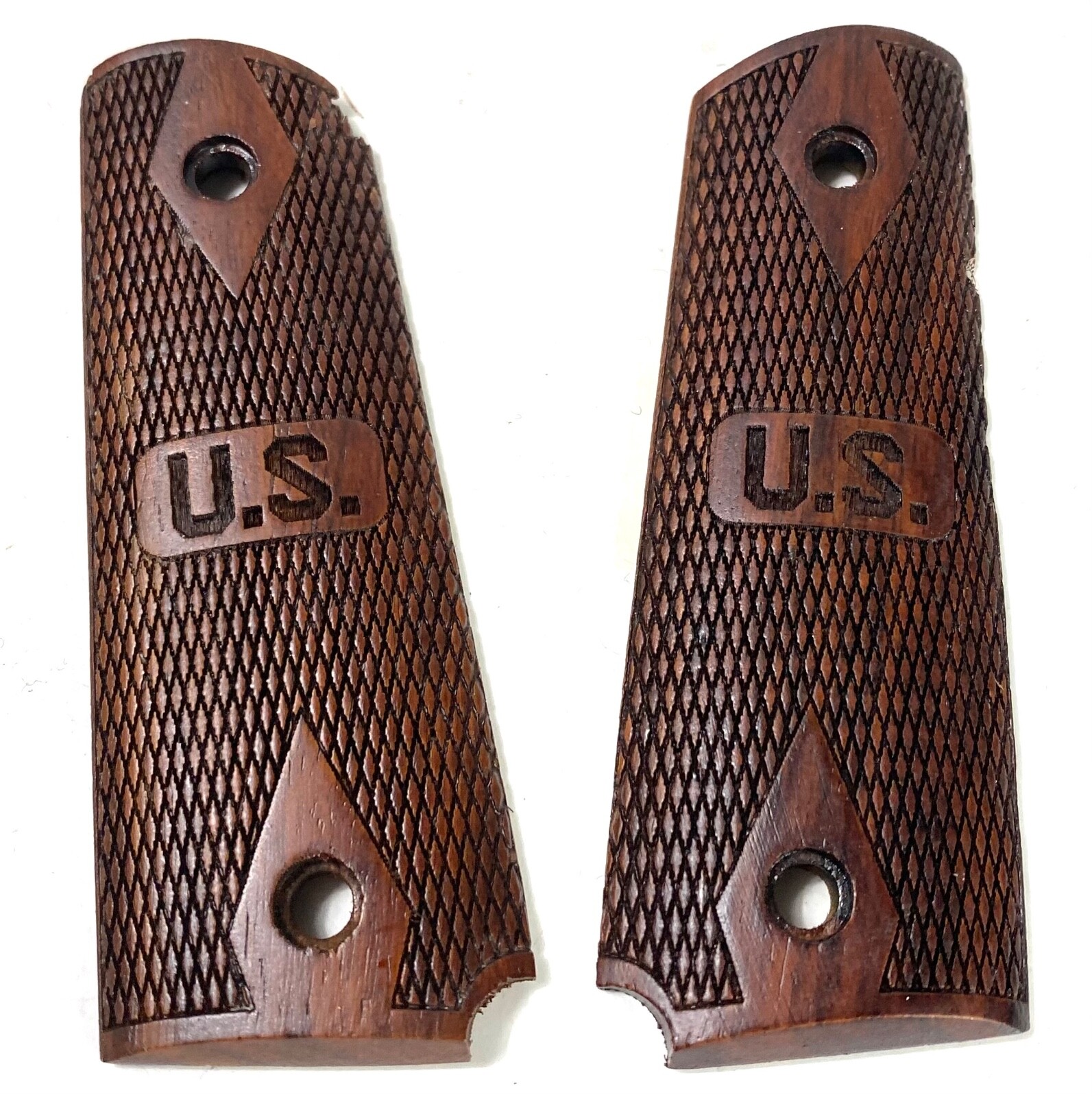 WWII WWI US ARMY COLT M1911 M1911A1 .45 WOODEN PISTOL GRIPS- WWII WWI US ARMY COLT M1911 M1911A1 .45 WOODEN PISTOL GRIPS-