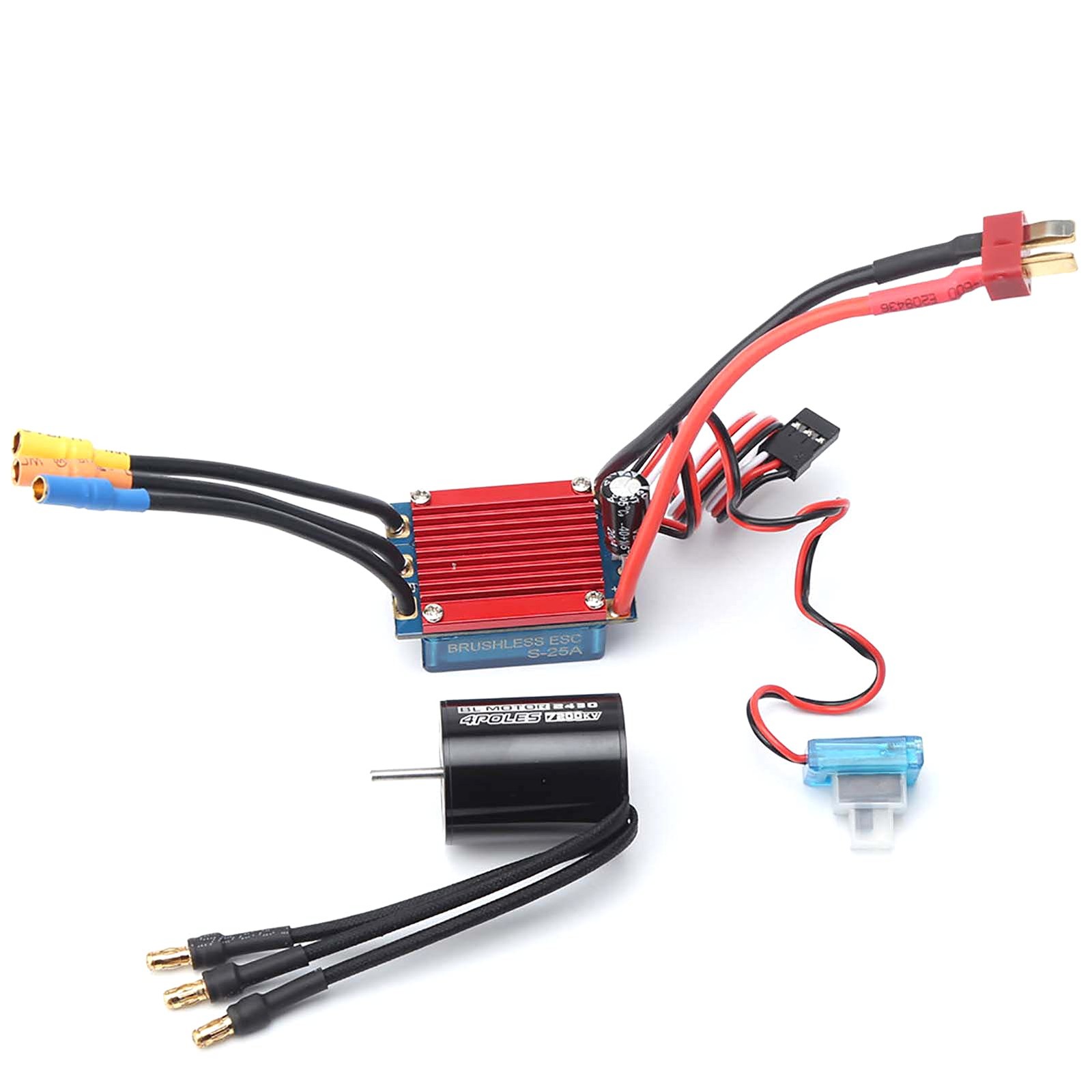 2430 7200KV 4P Sensorless Brushless Motor 25A ESC 1/16 1/18 RC Car Truck
