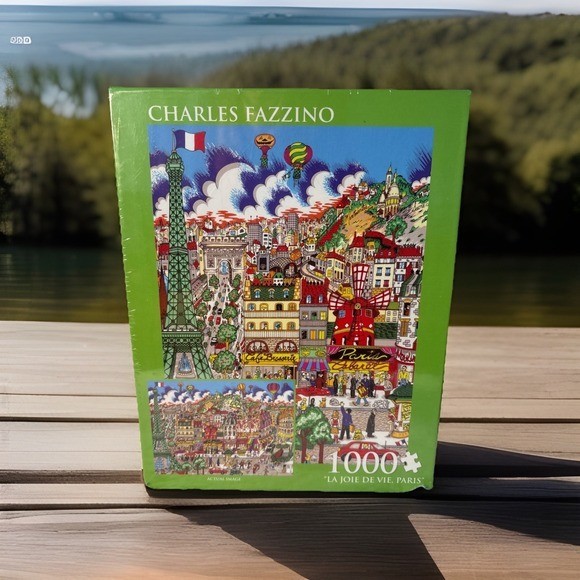 Charles Fazzino La Joie De Vie Paris 1000 Piece Jigsaw Puzzle HTF Parisian City