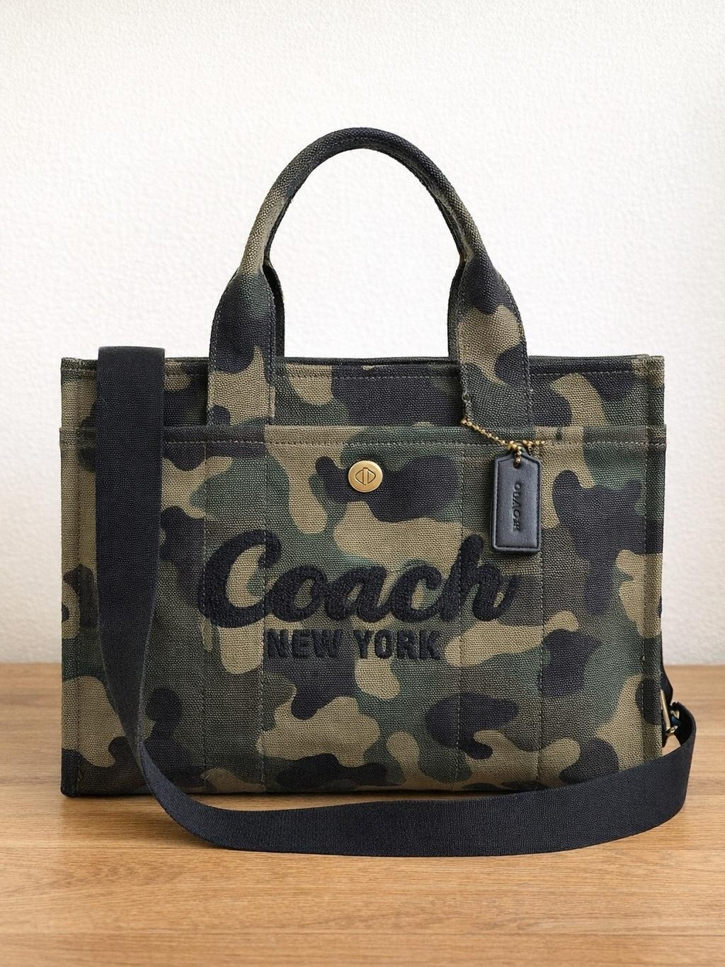 COACH Women’s Canvas Cargo Tote Bag with Camo Print COACH Women’s Canvas Cargo Tote Bag with Camo Print