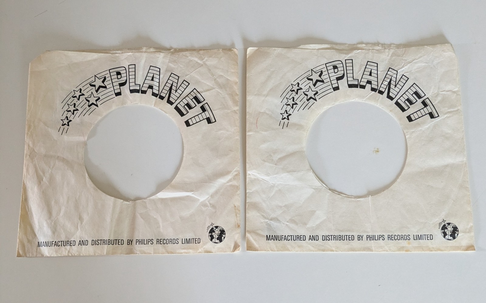 2 Rare Original Planet Records Company Sleeves 1966 2 Rare Original Planet Records Company Sleeves 1966
