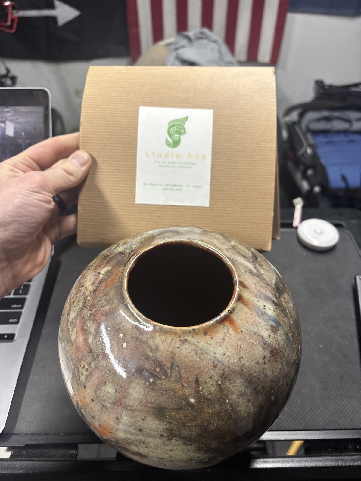 Handmade Studio Pottery Vase – Cali Almy – Studio Hop Providence – Signed Art