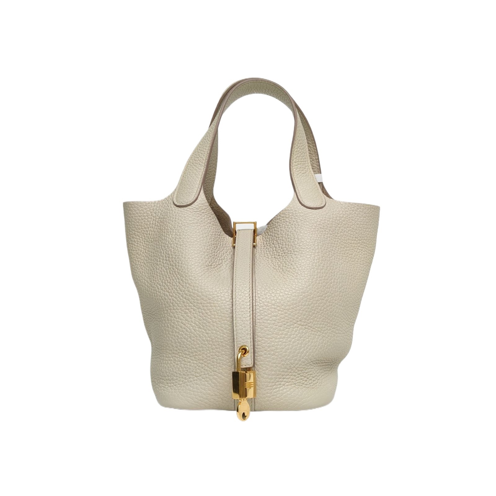HERMES Picotin 18    Gold Hardware White 2018 LeatherHandbag