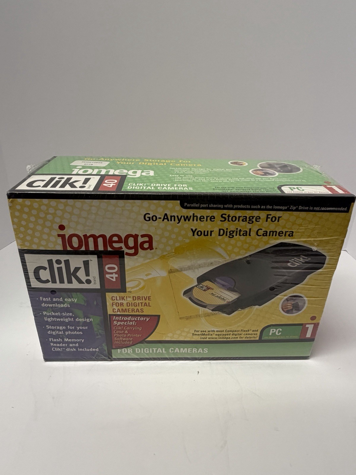 NEW Vintage Iomega Clik 40 Digital Camera Drive 40MB PC Windows 1998, SEALED NEW Vintage Iomega Clik 40 Digital Camera Drive 40MB PC Windows 1998, SEALED