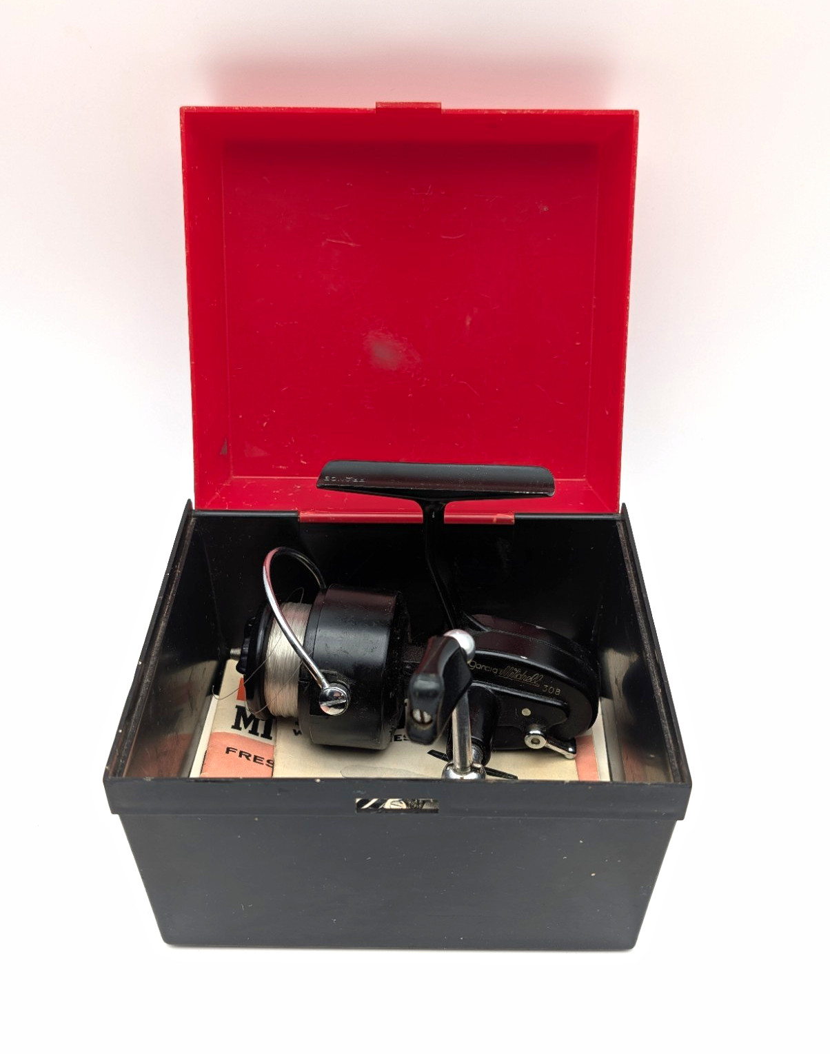 Garcia Mitchell 308 Vintage Spinning Reel Made in France w/ Box & Paperwork