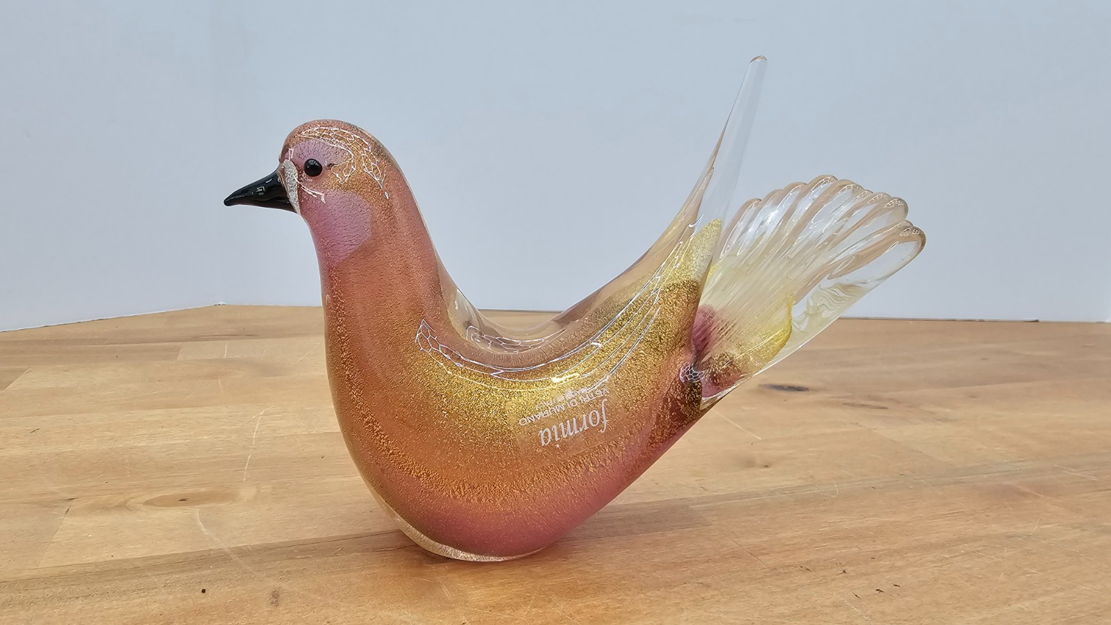 VINTAGE FORMIA VETRI DI MURANO PINK GOLD GLASS LOVE BIRD VINTAGE FORMIA VETRI DI MURANO PINK GOLD GLASS LOVE BIRD