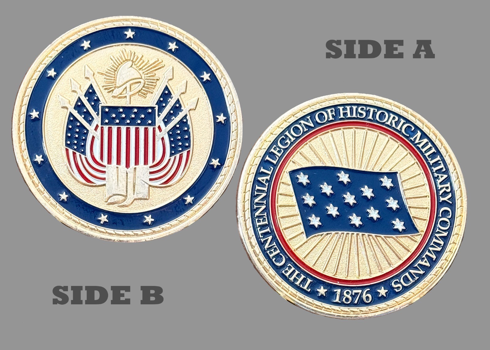 1876 Centennial Legion Historic US Military Flag Challenge Coin 1#31 1876 Centennial Legion Historic US Military Flag Challenge Coin 1#31