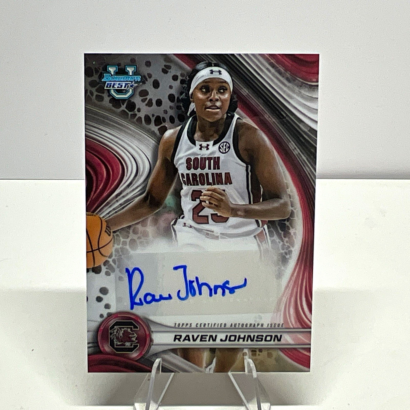 Topps 2024-25 Bowman University Best Best of 2024 Auto RC Raven Johnson B24-RJ