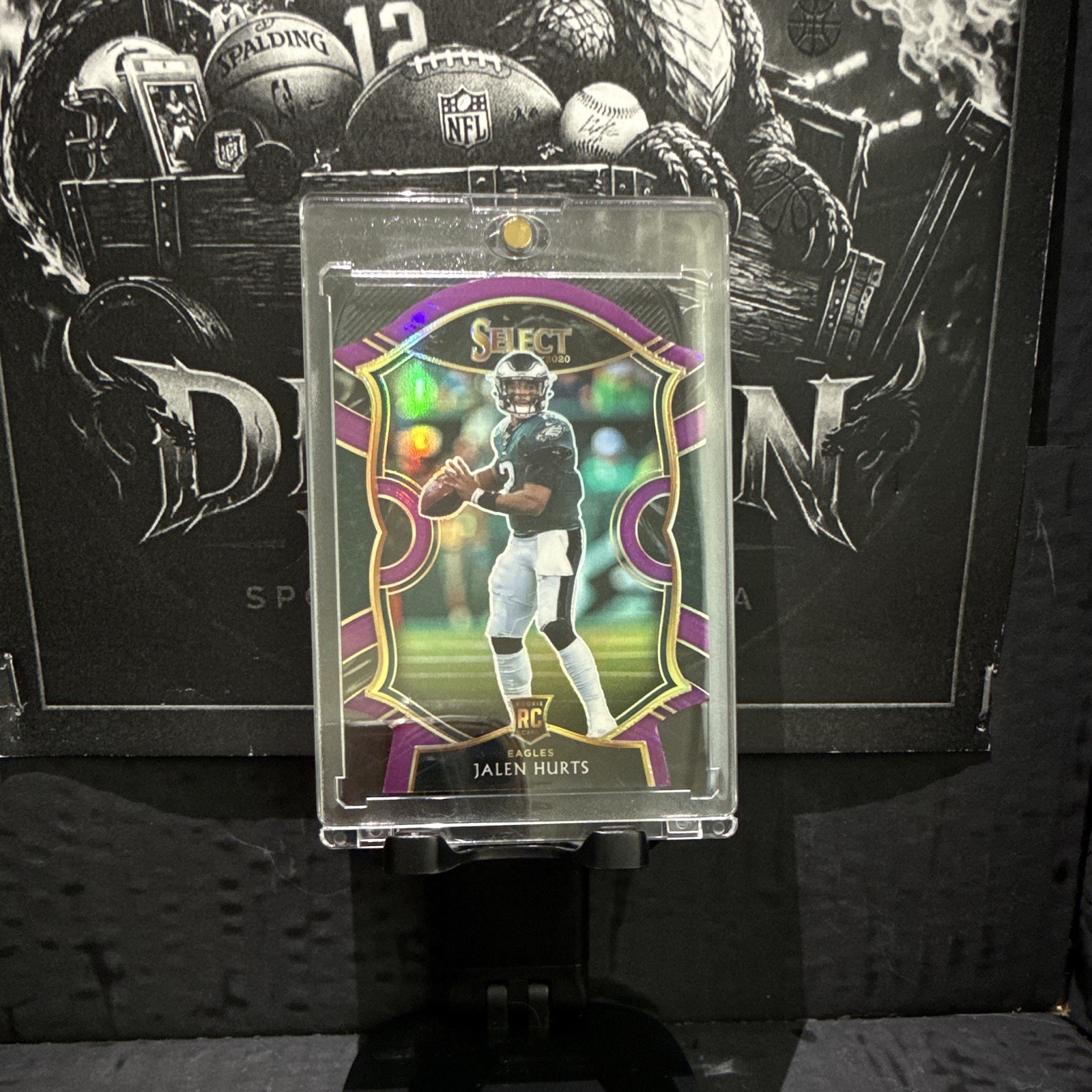 2020 Panini Select - Concourse Jalen Hurts #50 Purple Prizm Die-Cut