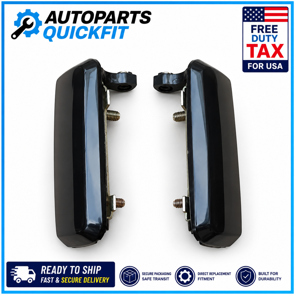 For Daihatsu Rocky Feroza Fourtrak Front Outer Door Handle Pair Left Right Black